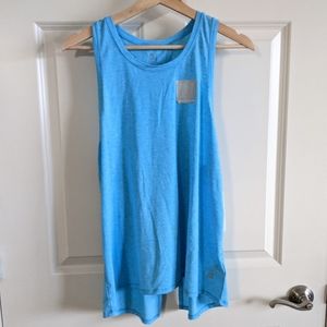 Gap Fit Breathe Tie Back Workout Tank Blue Medium